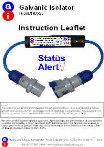 galvanic isolator with monitoring lights instructions