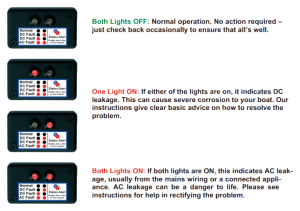 galvanic isolator zinc saver status indicator lights explanation