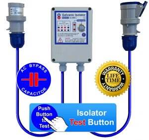 galvanic isolator with test button