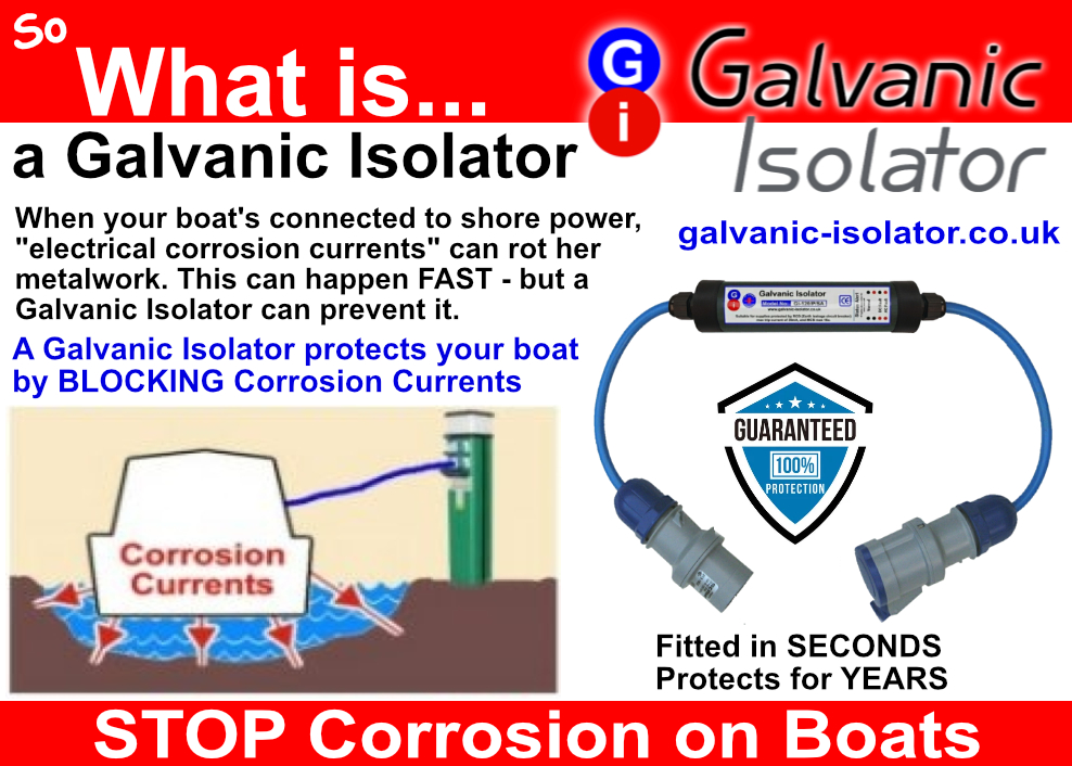 galvanic isolator for ferrocrete hull