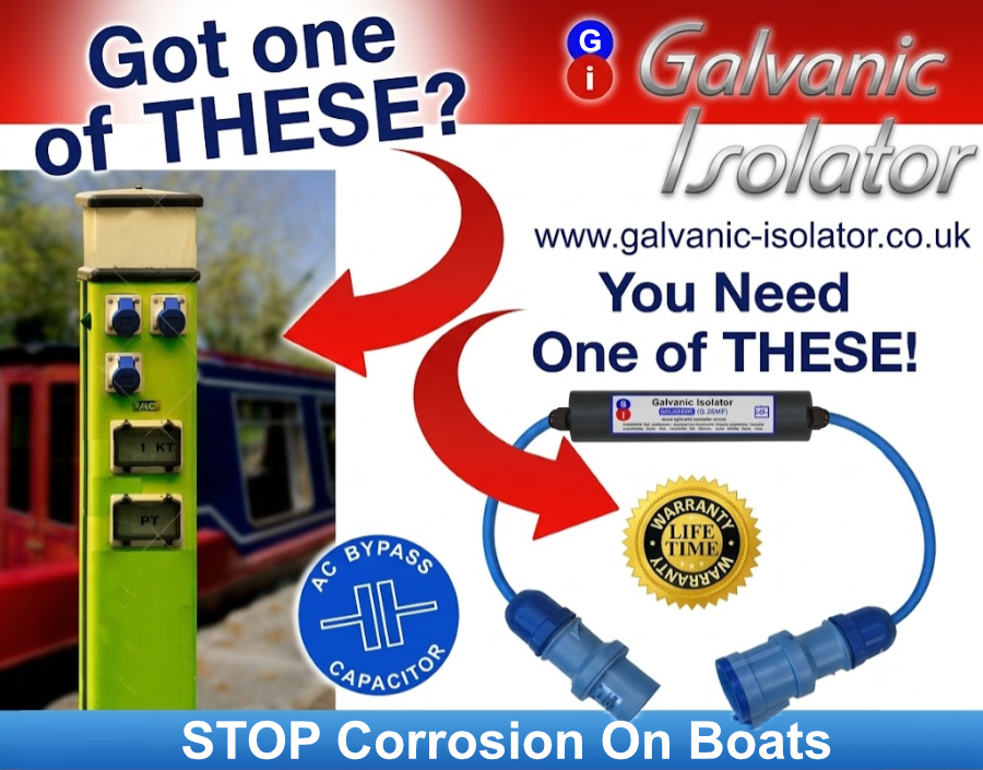 galvanic isolator protecting boat in marina